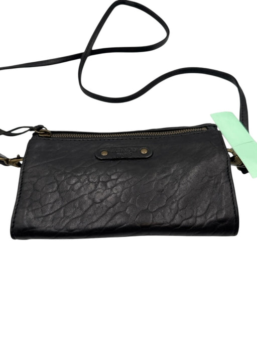 Abaco Black Leather Brass Hardware Wallet on Chain Detatchable Strap Bag Black / Small
