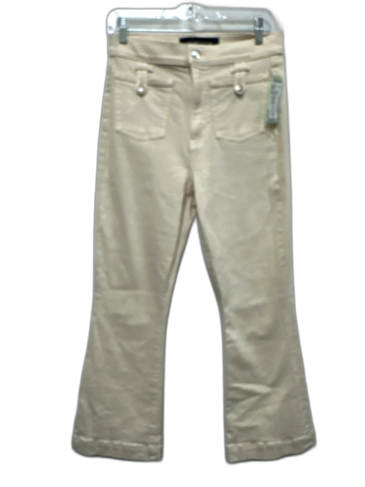Veronica Beard Jeans Size 29 Cream Cotton Denim High Rise Patch Pocket Jeans Cream / 29