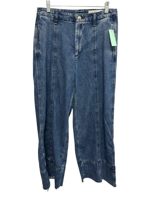 Rag & Bone Size 28 Med Wash Cotton Denim Zip & Button Paneled High Rise Jeans Med Wash / 28