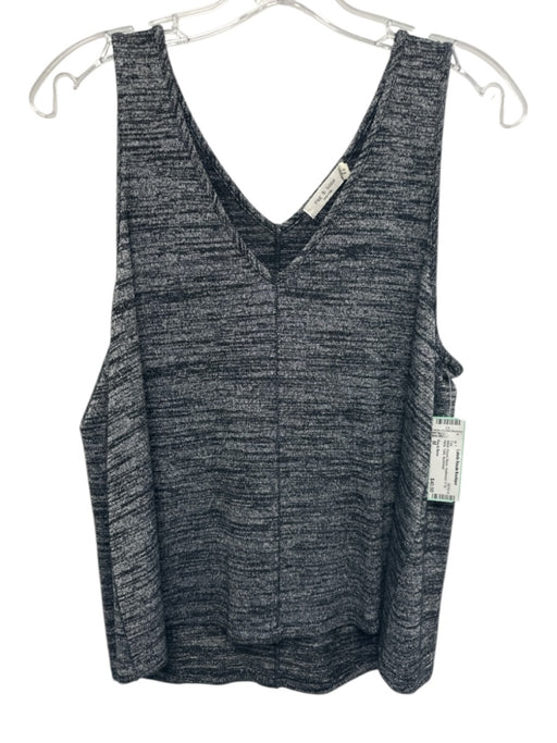 Rag & Bone Size M Black Rayon Blend Heathered V Tie Neck Tank Top Black / M
