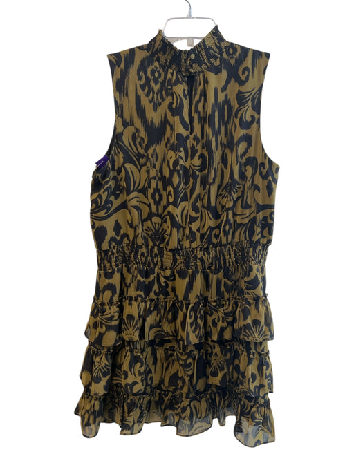 1. State Size XL Green & Black Polyester All Over Print High Neck Dress Green & Black / XL