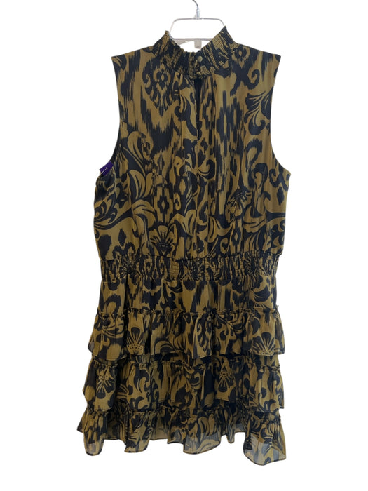 1. State Size XL Green & Black Polyester All Over Print High Neck Dress Green & Black / XL