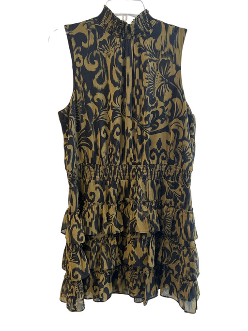 1. State Size XL Green & Black Polyester All Over Print High Neck Dress Green & Black / XL