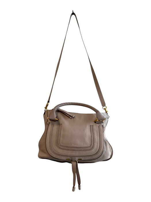 Chloe Pale Mauve Calfskin goldtone hardware 2 handles Shoulder Strap Top Zip Bag Pale Mauve / Small