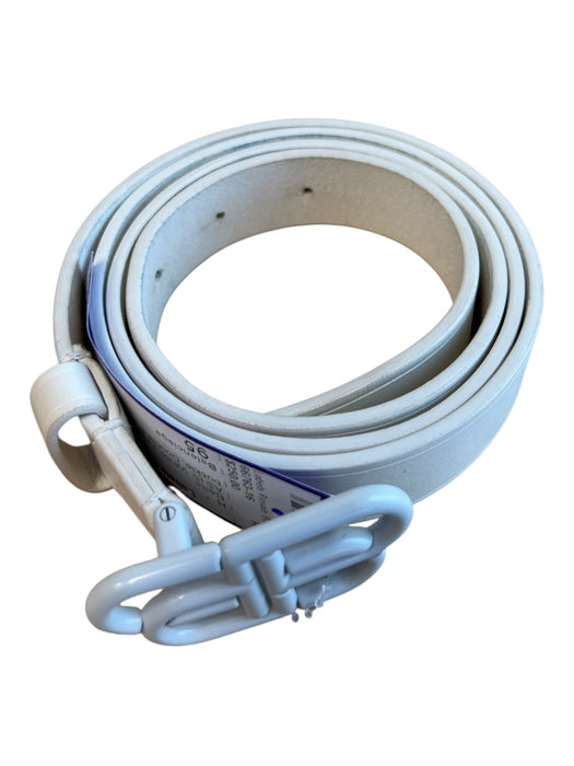 Balenciaga White Leather Made in Italy white buckle Double B's Belts White / 95