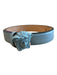 Versace Sky Blue Leather Medusa Made in Italy Belts Sky Blue / 85/34
