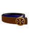 Tory Burch Brown & Black Leather goldtone hardware Logo Reversible Belts Brown & Black / Large