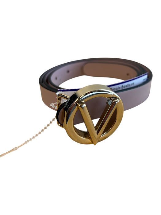 Valentino Light Lavender Leather goldtone hardware Logo Belts Light Lavender / Large