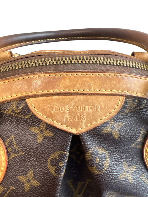 Louis Vuitton Brown Canvas & Leather 2 Handles Top Zip Goldtone Hardware Bag Brown