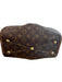 Louis Vuitton Brown Canvas & Leather 2 Handles Top Zip Goldtone Hardware Bag Brown