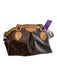 Louis Vuitton Brown Canvas & Leather 2 Handles Top Zip Goldtone Hardware Bag Brown