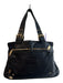 Marc Jacobs Black Leather goldtone hardware 2 handles Front Zipper Open Top Bag Black / Medium