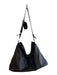 Gucci Black Leather Adjustable Strap Top Zip silver hardware CARRY ON Bag Black / Large