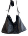Gucci Black Leather Adjustable Strap Top Zip silver hardware CARRY ON Bag Black / Large