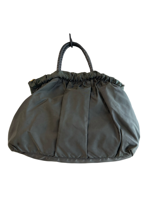 Prada Ocean Green Nylon Rolled Handles Top Zip Bow Detail Bag Ocean Green / Medium