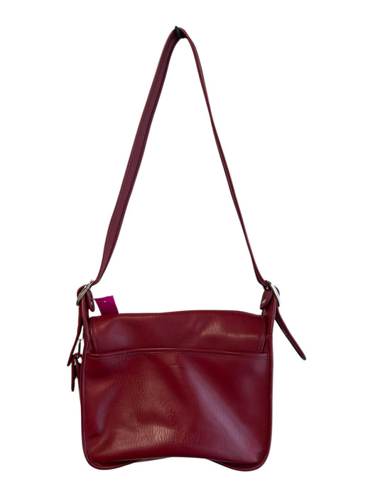 Coach Red Leather silver tone hardware Solid Interior Pockets Satchel Bag Red