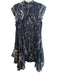 All Saints Size 10 Black & Gray Polyester Sleeveless Ruffles Plant print Dress Black & Gray / 10