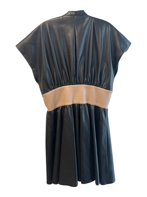 Alexis Size XL Black & Tan Polyurethane Attached Belt Sleeveless Dress Black & Tan / XL