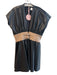 Alexis Size XL Black & Tan Polyurethane Attached Belt Sleeveless Dress Black & Tan / XL