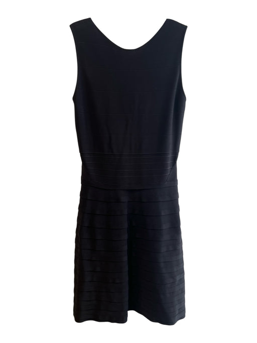 Emporio Armani Size 48 Black Viscose Blend Back Zip Back V Neck Tiered Dress Black / 48