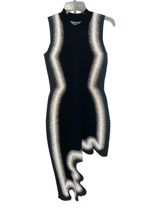 PH5 Size Large Black & Gray Viscose Blend Reflective Sleeveless Body Con Dress Black & Gray / Large