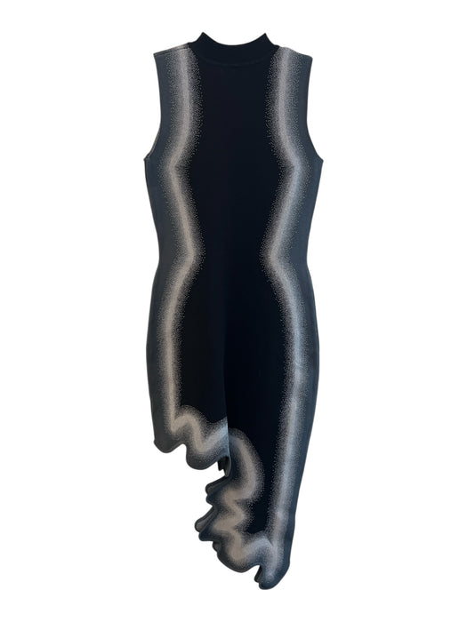 PH5 Size Large Black & Gray Viscose Blend Reflective Sleeveless Body Con Dress Black & Gray / Large