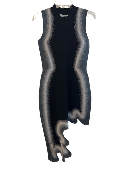 PH5 Size Large Black & Gray Viscose Blend Reflective Sleeveless Body Con Dress Black & Gray / Large