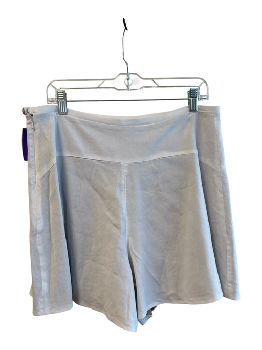 Vince Size 12 White Linen & Rayon Side Zip lined Flat Front Shorts White / 12