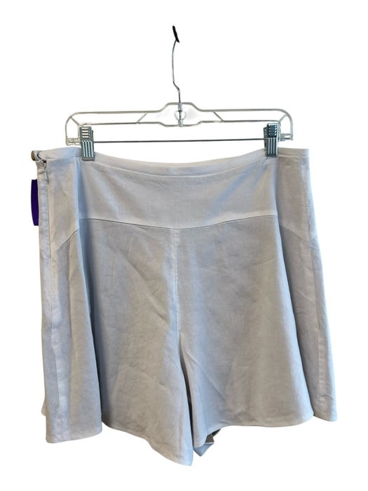 Vince Size 12 White Linen & Rayon Side Zip lined Flat Front Shorts White / 12