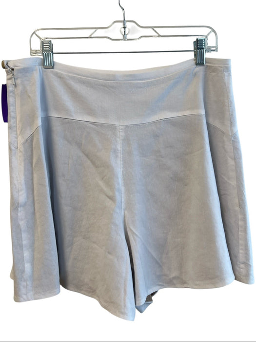Vince Size 12 White Linen & Rayon Side Zip lined Flat Front Shorts White / 12