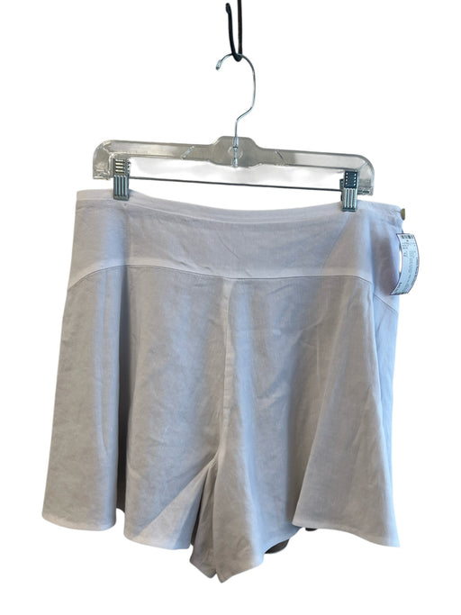 Vince Size 12 White Linen & Rayon Side Zip lined Flat Front Shorts White / 12