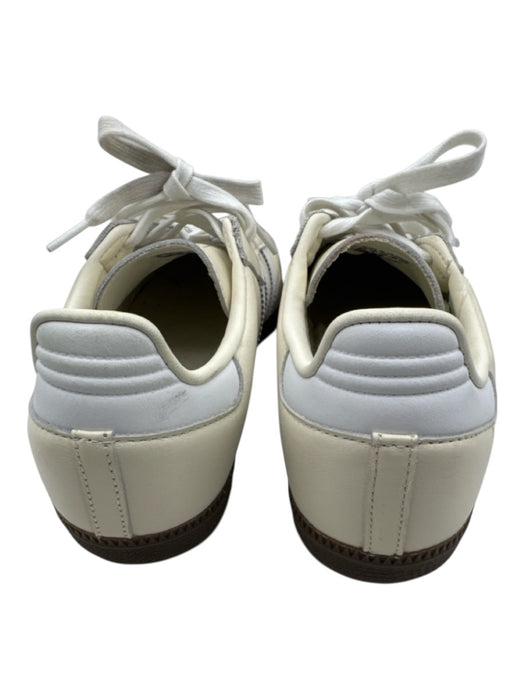 Adidas Shoe Size 8.5 Cream & Beige Leather Fabric Block lace up Low Top Sneakers Cream & Beige / 8.5