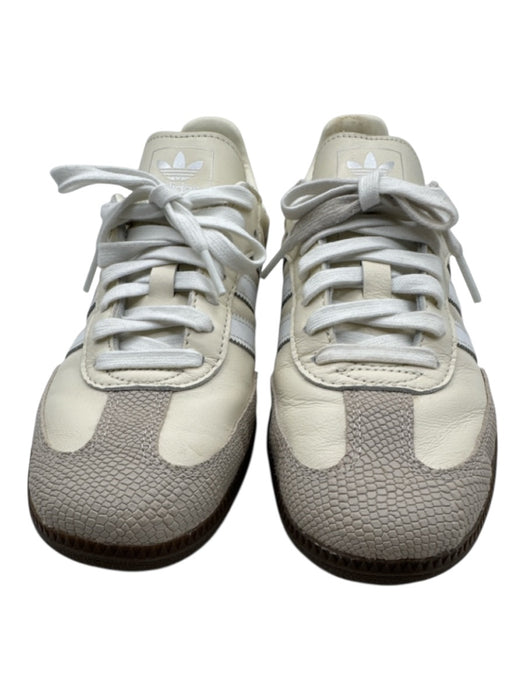 Adidas Shoe Size 8.5 Cream & Beige Leather Fabric Block lace up Low Top Sneakers Cream & Beige / 8.5