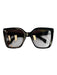 Fendi Black Acrylic Logo Cat Eye Thick Frame Gold Hardware Sunglasses Black