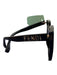 Fendi Black Acrylic Logo Cat Eye Thick Frame Gold Hardware Sunglasses Black