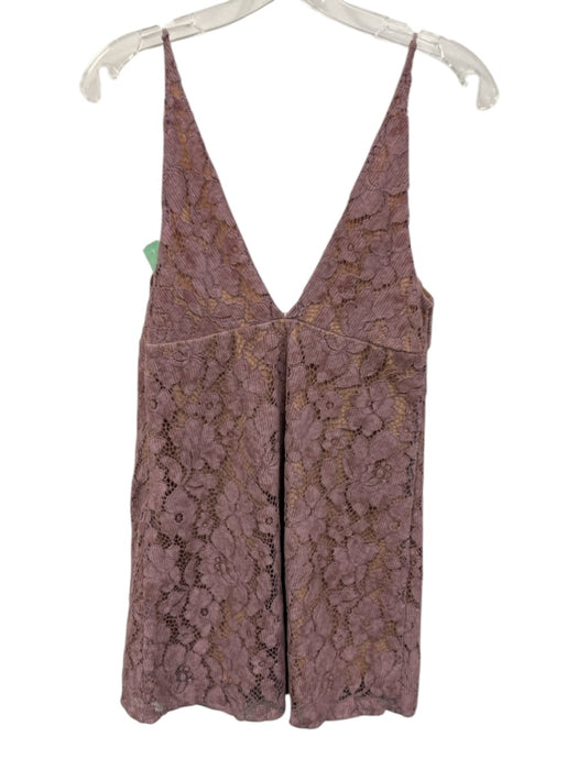 Free People Size 0 Purple Nylon, Viscose, Cotton Sleeveless V Neck & Back Dress Purple / 0