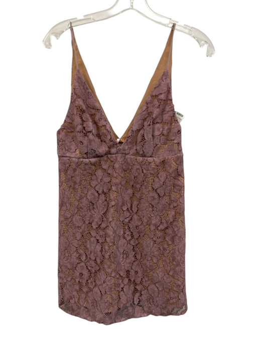 Free People Size 0 Purple Nylon, Viscose, Cotton Sleeveless V Neck & Back Dress Purple / 0