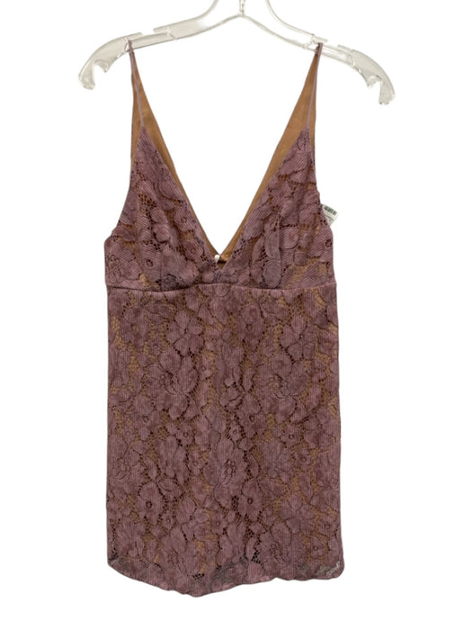 Free People Size 0 Purple Nylon, Viscose, Cotton Sleeveless V Neck & Back Dress Purple / 0