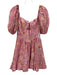 Bardot Size S Pink & Multi Ramie & Cotton Short Puff Sleeve Floral Boning Dress Pink & Multi / S