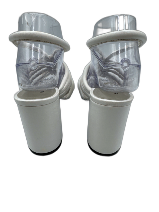 Free People Shoe Size 38.5 White Leather Cord Strappy Block Heel Sandals White / 38.5