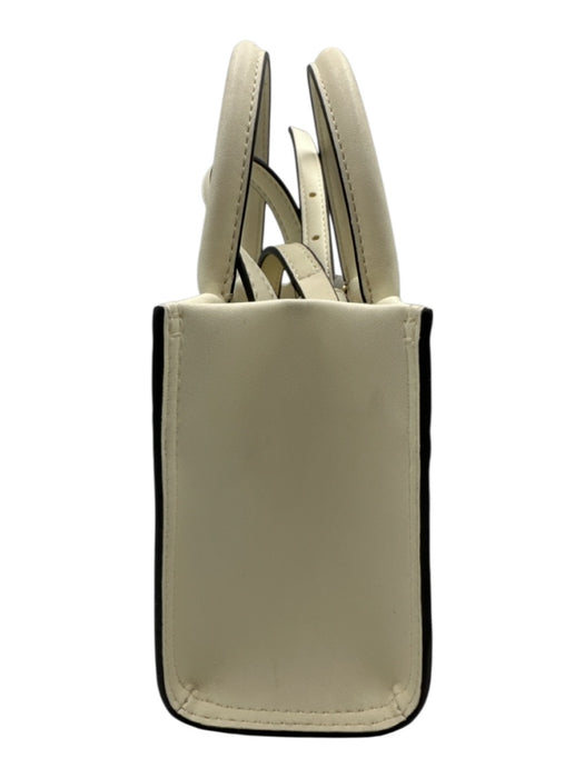 Tory Burch Size Mini Cream Faux Leather Top Handle Logo Detachable Strap Dress Cream / Mini
