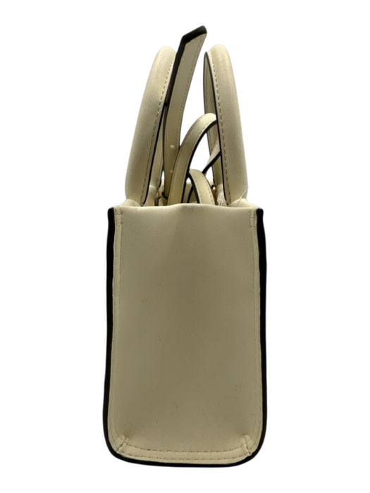 Tory Burch Size Mini Cream Faux Leather Top Handle Logo Detachable Strap Dress Cream / Mini