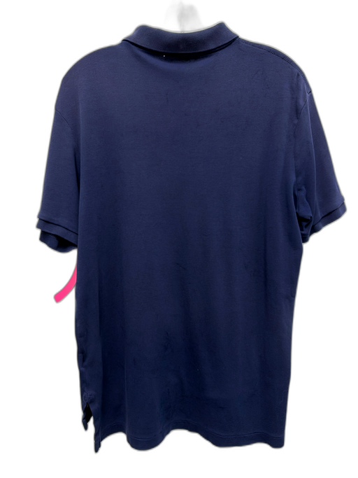Polo Size L Navy Cotton Blend Solid Polo Men's Short Sleeve Navy / L