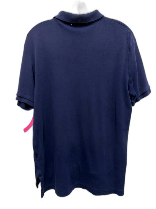 Polo Size L Navy Cotton Blend Solid Polo Men's Short Sleeve Navy / L