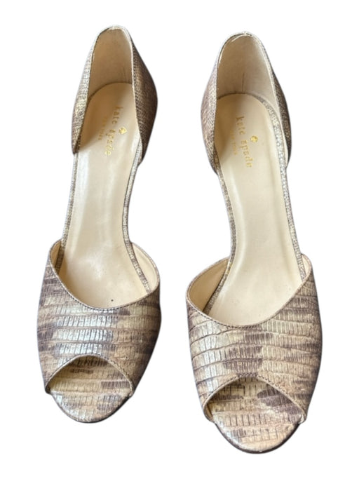 Kate Spade Shoe Size 9 Tan Snake Skin Metallic Open Toe Heels Tan / 9