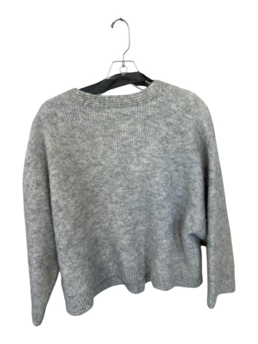 & Other Stories Size L Gray Shell Button Up Long Sleeve V Neck Sweater Gray / L