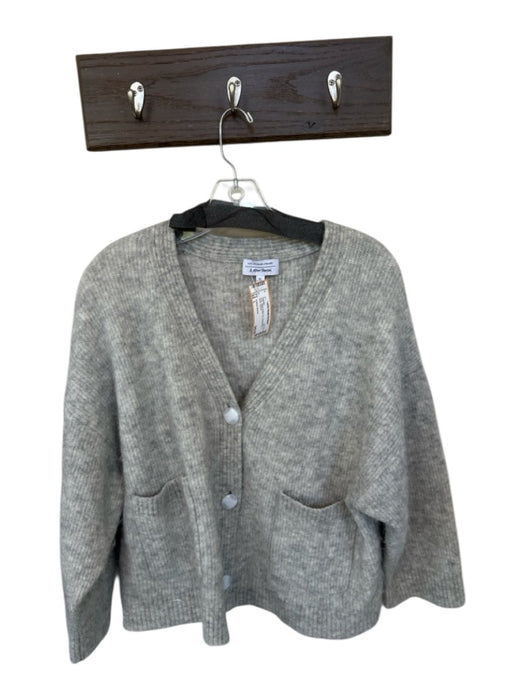 & Other Stories Size L Gray Shell Button Up Long Sleeve V Neck Sweater Gray / L