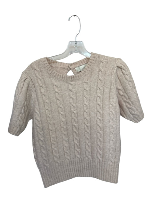 Pinch Size S Cream Knit Acrylic Puff Sleeve Button Top Cream / S