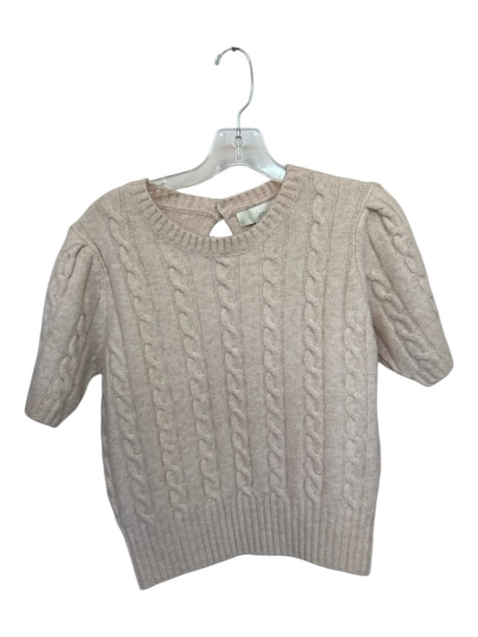 Pinch Size S Cream Knit Acrylic Puff Sleeve Button Top Cream / S