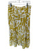 House of Harlow Size L Yellow & Cream Linen Blend Abstract Tiered Maxi Skirt Yellow & Cream / L